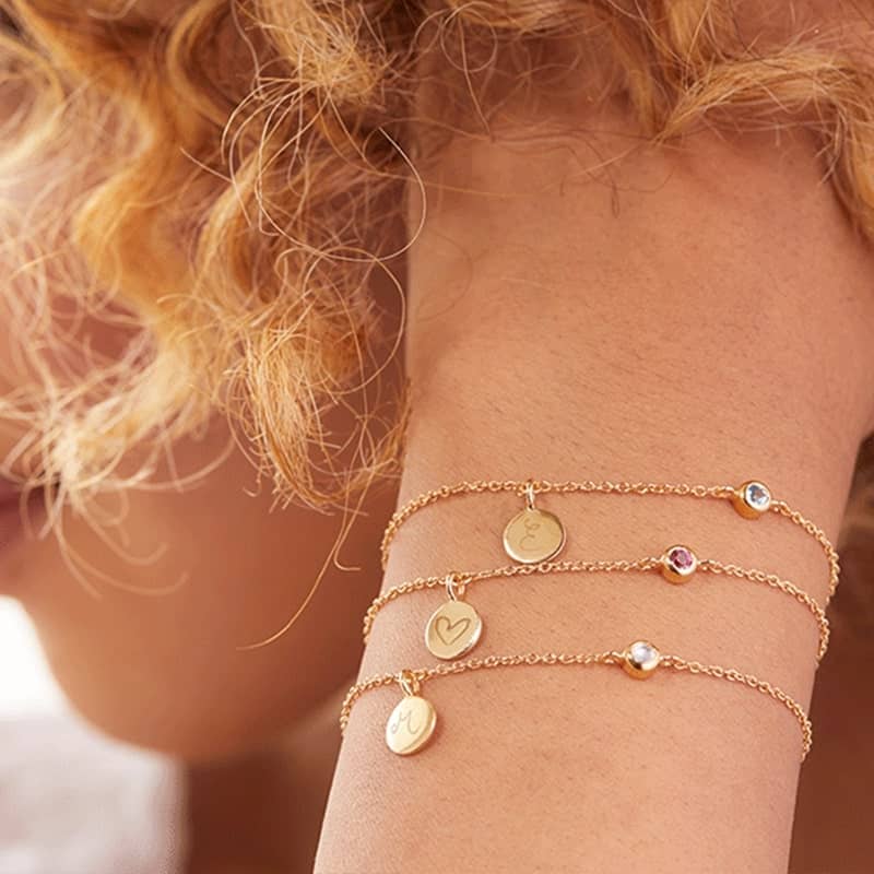 Birthstone chain bracelet