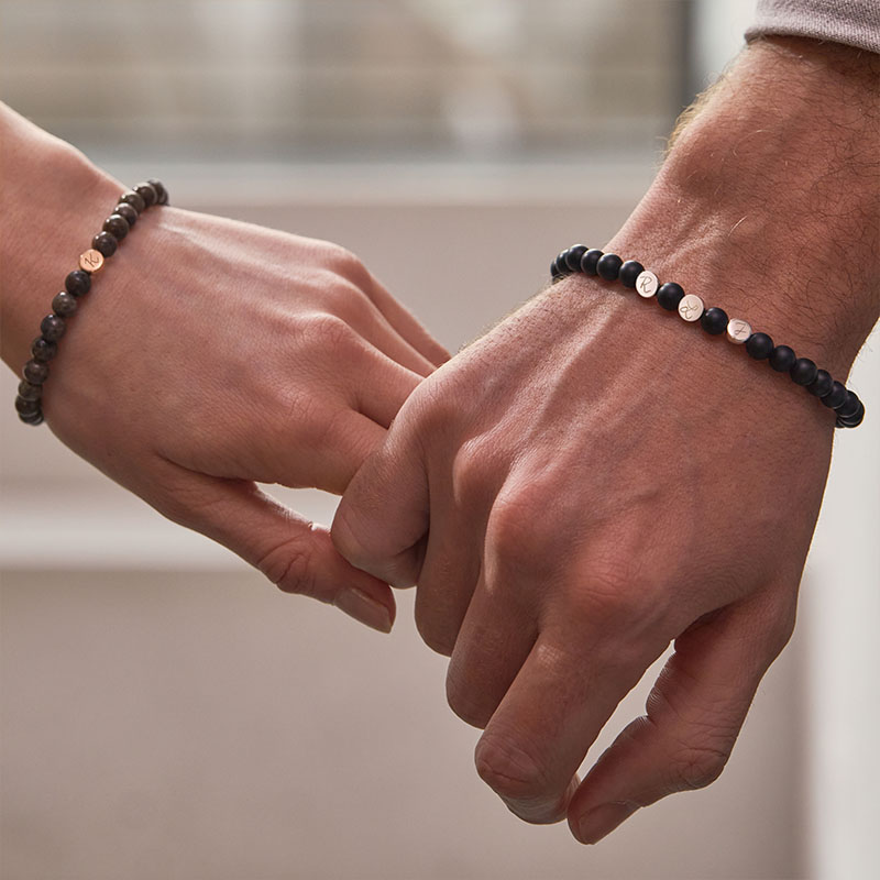 Initial Beaded Bracelet for Him and for Her