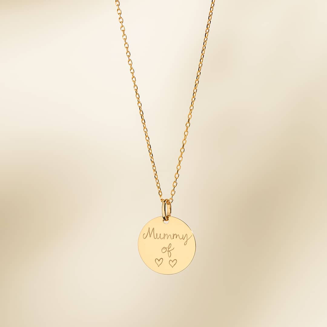 Solid gold disc necklace