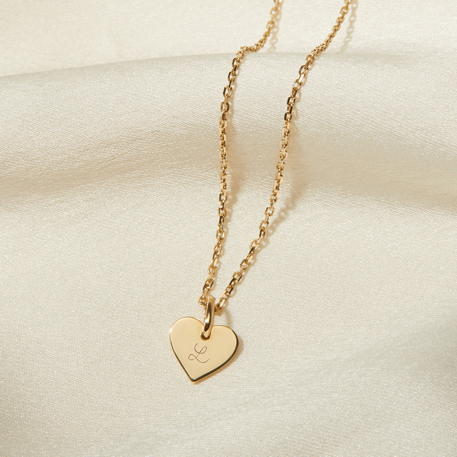 Personalised Carat Gold Mini Heart Necklace Merci Maman