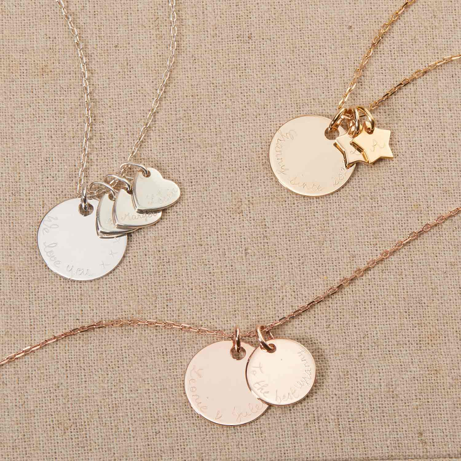 Personalised Grandmother Necklace Merci Maman