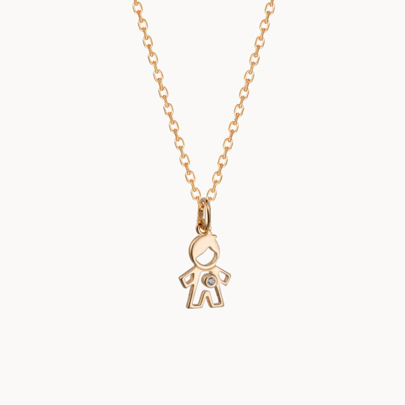 Mini collar infantil de cristal Niño baño de oro merci maman