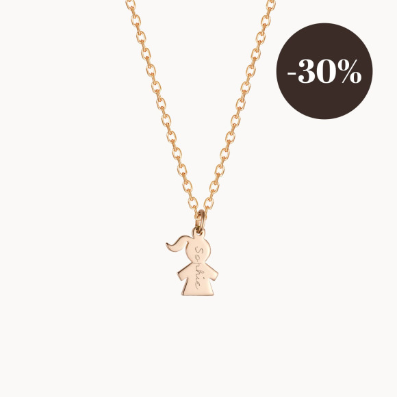 Children's Personalised Mini Girl Necklace gold plated merci maman