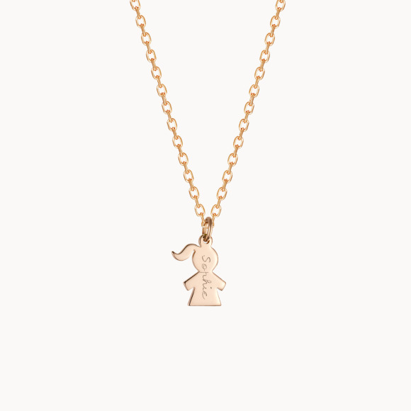 Children's Personalised Mini Girl Necklace gold plated merci maman