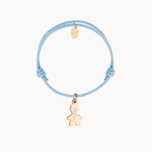 Bracciale personalizzato con mini charm Bambino placcato oro merci maman