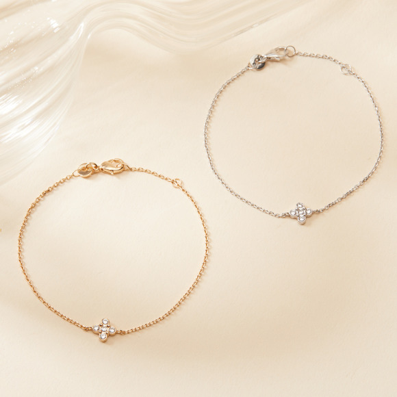 Pulsera de cadena Trébol Cristal