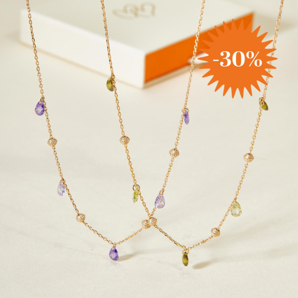 Collana con goccia Cristallo gold plated merci maman