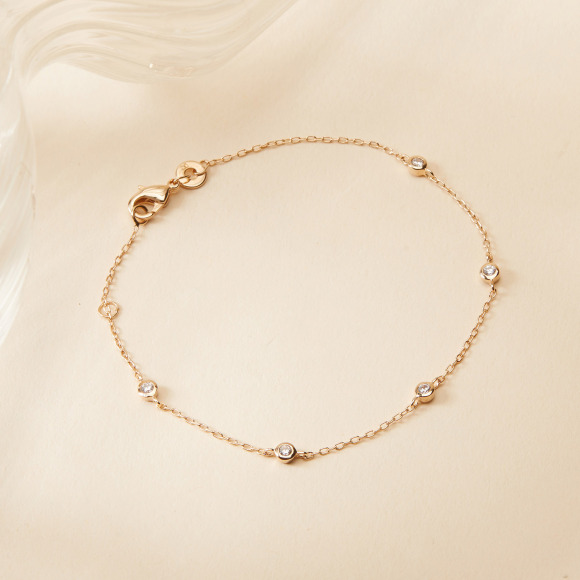 Crystal Solitaire Chain Bracelet