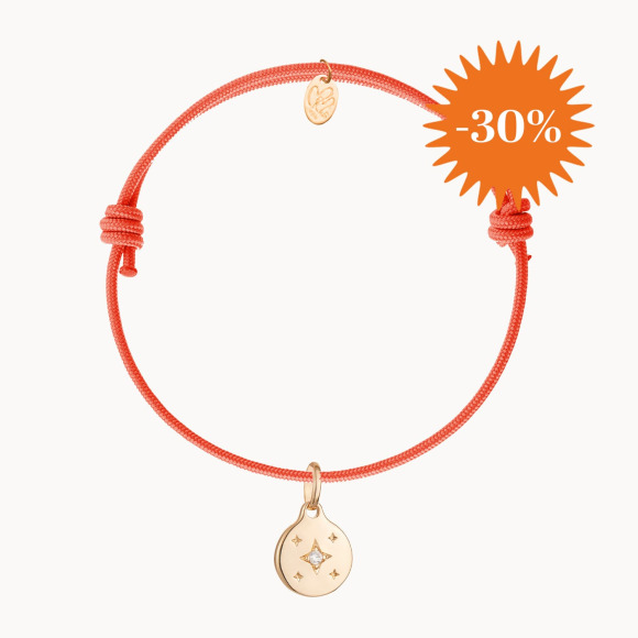 Bracelet Mini Étoile Cristal personnalisé plaqué or 18kt merci maman