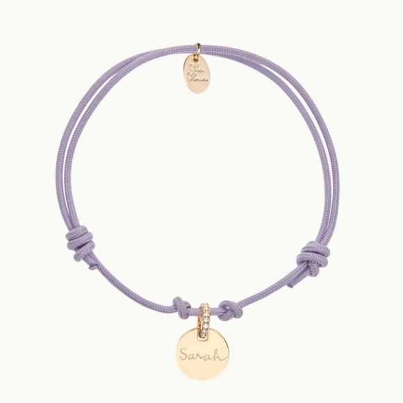 Bracciale con Nome e Cristallo Personalizzato Placcato in oro Merci Maman