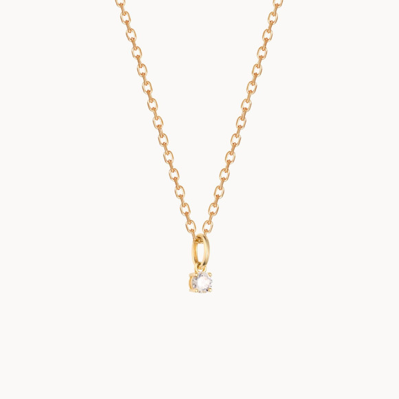 Collana con Pendente Cristallo Solitario Placcato in oro Merci Maman