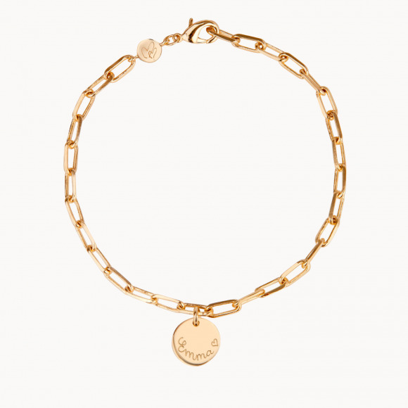 Personalised Dainty Love Links Bracelet gold plated merci maman