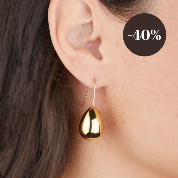 Drop Earrings in Golden Stainless Steel merci maman