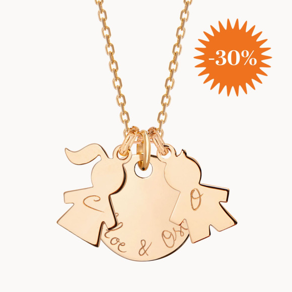 Collana Family personalizzata placcato in oro merci maman