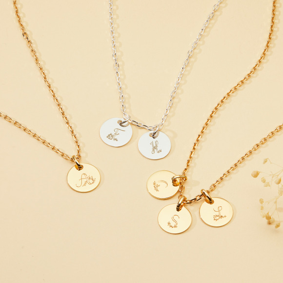 personalised floral alphabet name necklace gold plated sterling silver merci maman
