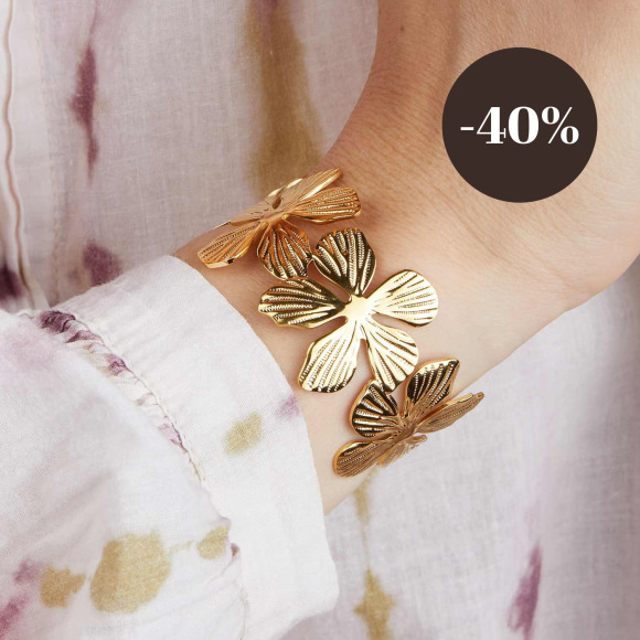 Flower Cuff in Golden Stainless Steel merci maman