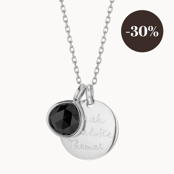 Personalised Black Onyx Gemstone Necklace