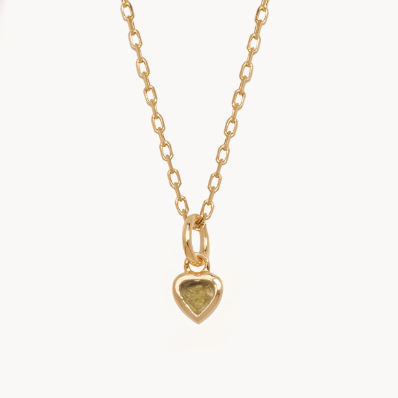 Collar personalizado con corazón y piedra de nacimiento baño de oro merci maman