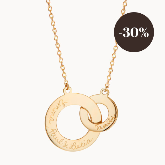 Personalised Intertwined Necklace gold plated merci maman