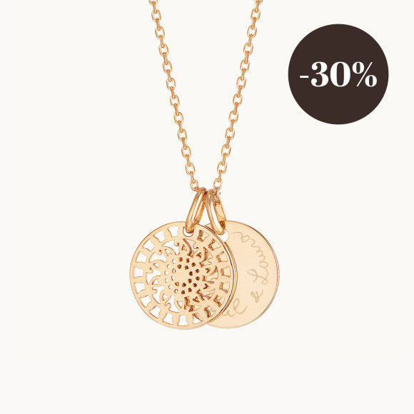 Personalised Mandala Necklace gold plated merci maman