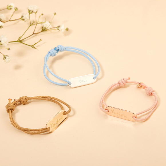 Personalised Mini Identity Bracelet gold plated merci maman