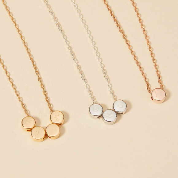 Personalisierte Mini Bubble Halskette vergoldet merci maman