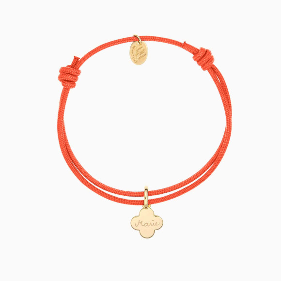 Bracelet personnalisé Mini Croix Romane Plaqué Or Merci Maman