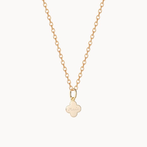 Collier personnalisé Prénom Mini Croix Romane Plaqué Or Merci Maman