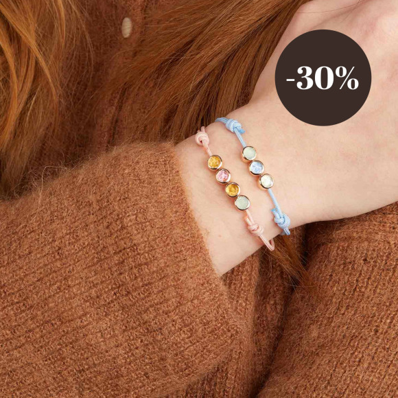 Personalised Bead Birthstone Initial Bracelet gold plated merci maman