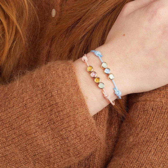 Personalisiertes Geburtsstein Perlen Initialen Armband vergoldet merci maman