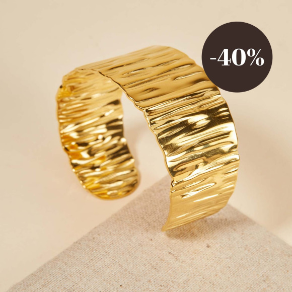 Molten Cuff in Golden Stainless Steel merci maman
