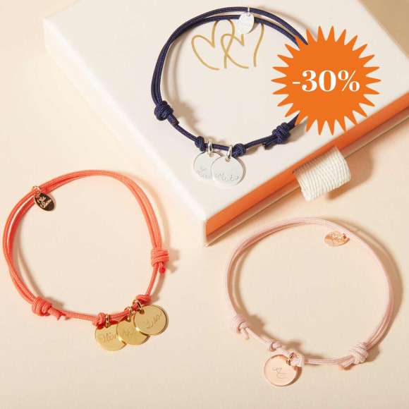 bracelet personnalisé prénoms plaqué or merci maman