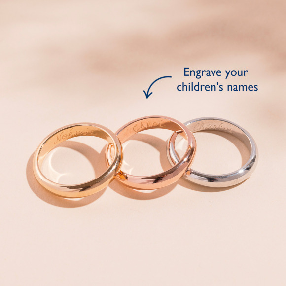 Personalised name ring gold plated sterling silver rose gold plated merci maman