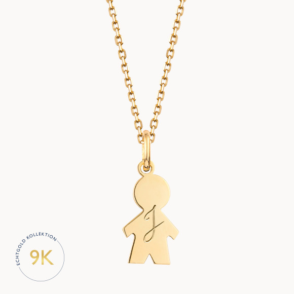 Personalisierte 375er Gold Jungen Halskette merci maman