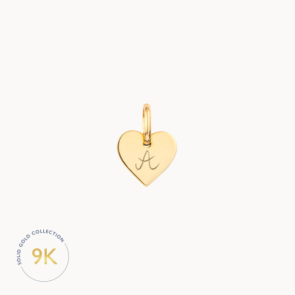 Personalized 9 Carat Gold Mini Heart Charm merci maman