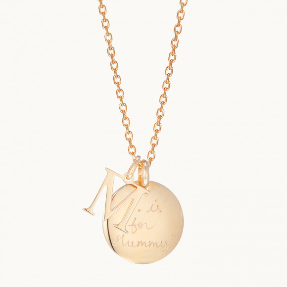 personalised alphabet necklace gold plated merci maman