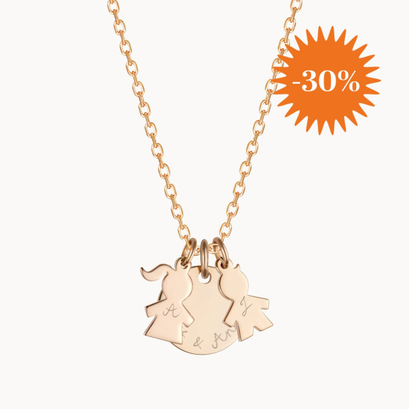 Collana personalizzata Mamma placcato oro merci maman