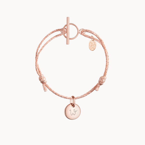 Personalised Sparkling Mini Charm Bracelet rose gold plated merci maman