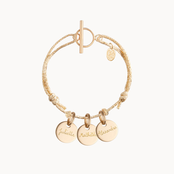 Bracelet Personnalisé Prénom Étincelant gold plated merci maman