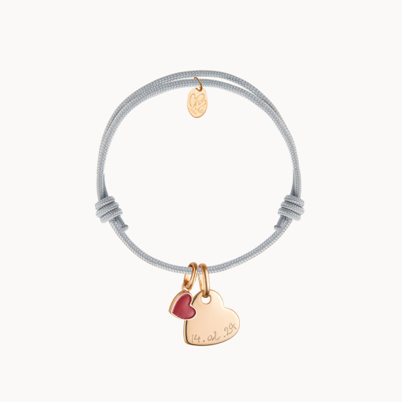 Bracelet personnalisé cœur Saint-Valentin plaqué or merci maman