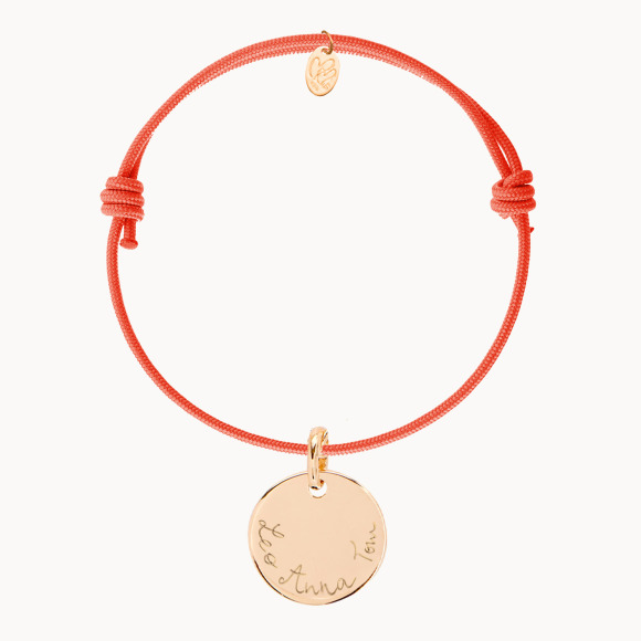 Personalized Disc Bracelet gold plated merci maman