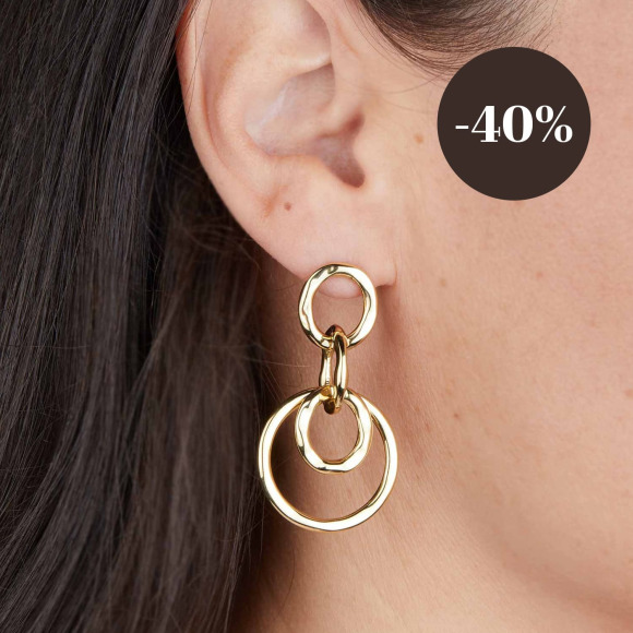 Triple Hoop Earrings in Golden Stainless Steel