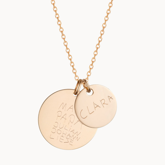 Written By You - Double Disc Necklace gold plated merci maman