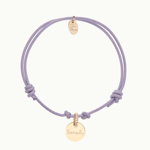 Pulsera personalizada Cristal con nombre Baño de oro Merci Maman