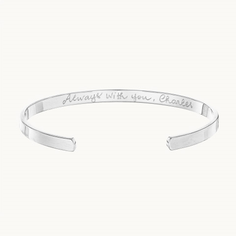 personalisierter offener armreif für männer sterlingsilber merci maman