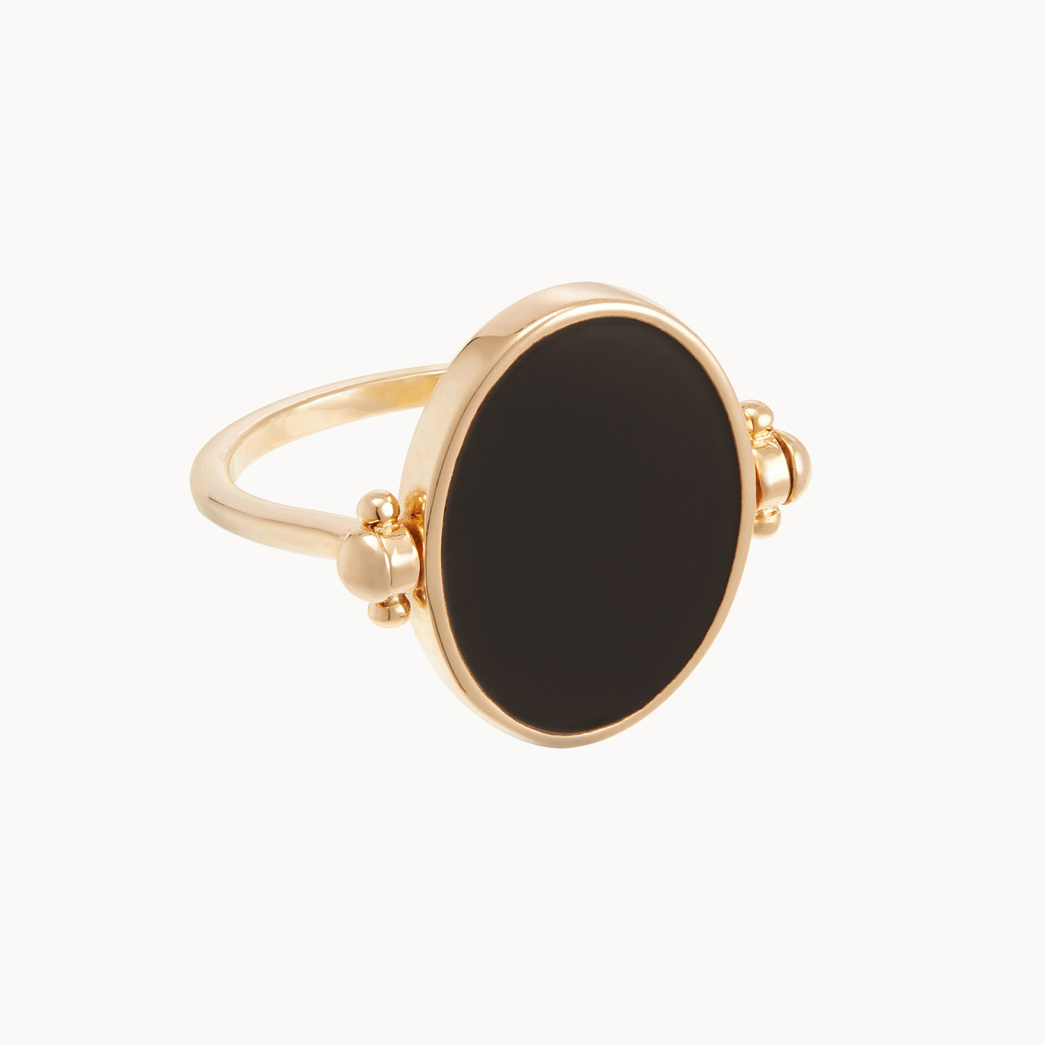 Personalised Black Enamel Spinning Ring | Merci Maman