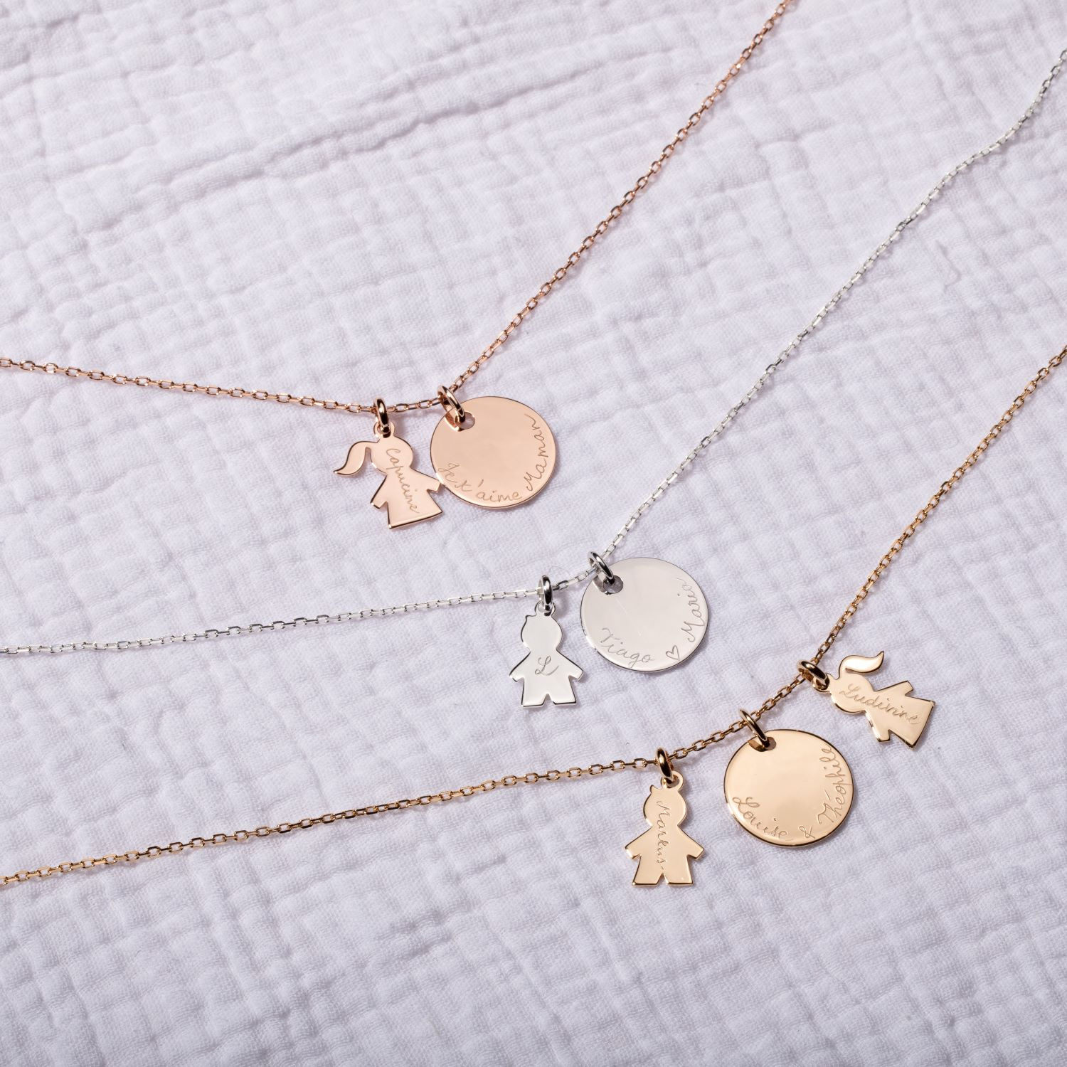 Personalized Family Necklace Merci Maman