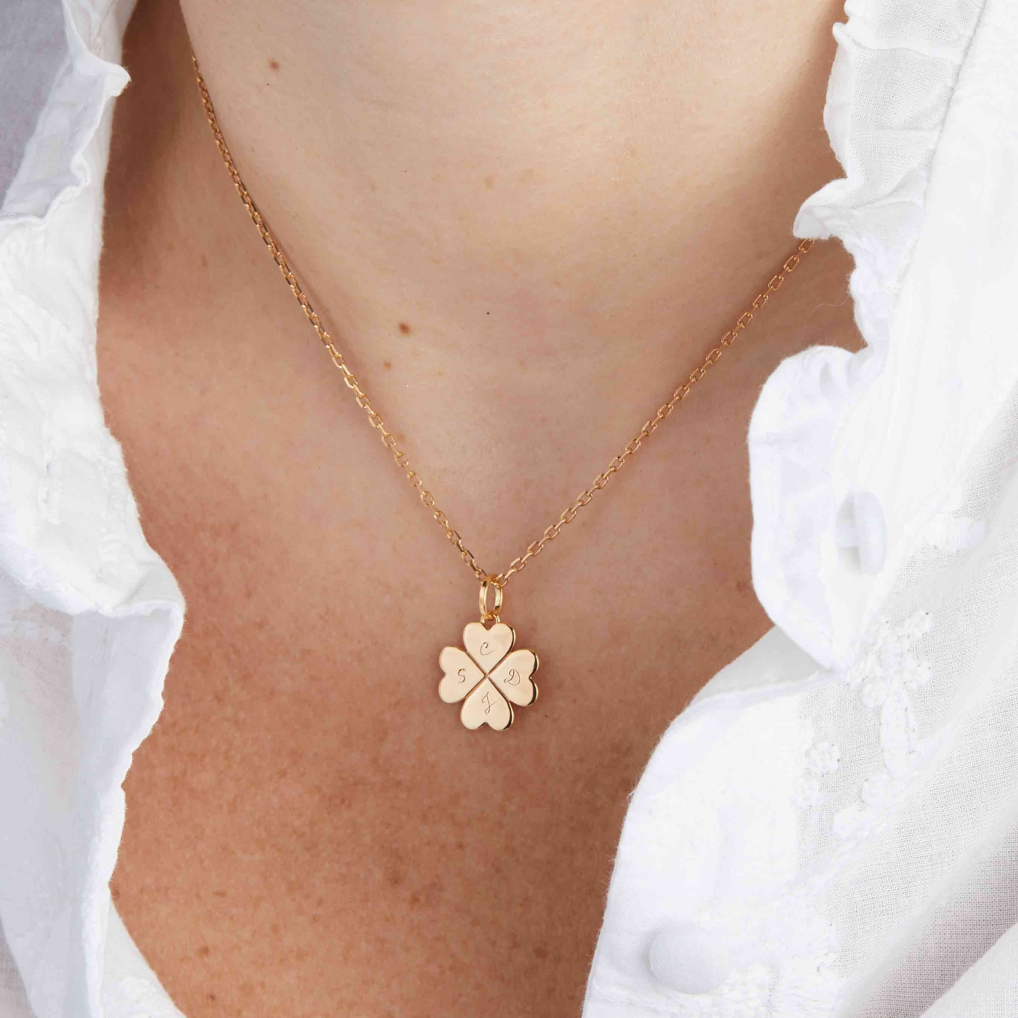 Collier Trèfle personnalisé | Merci Maman