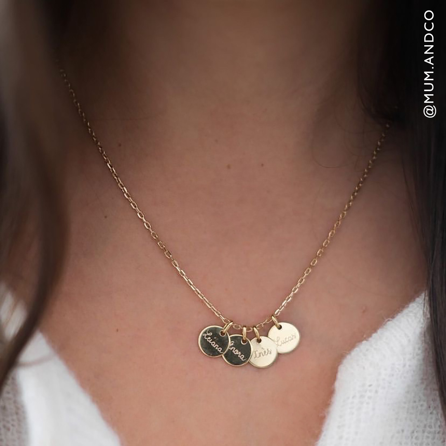 Collier Prénom Personnalisé Avec Pierre De Naissance - Gravure 1 à 4 Noms - Cadeau Fête Des Mères, Anniversaire, Amour