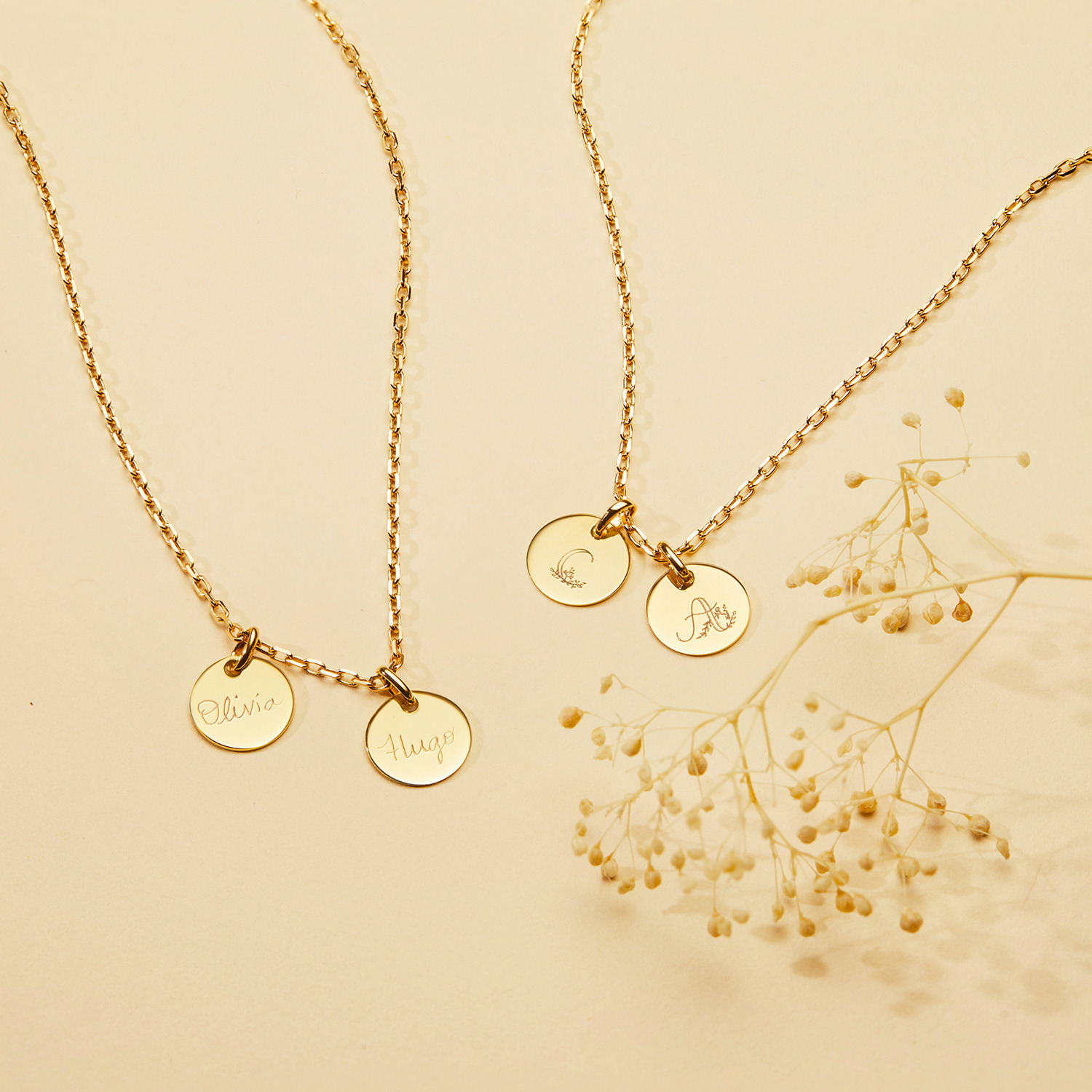 Gaosh Collana Personalizzata Con Nome E Pietre Del Mese - Ciondolo Cuore Per Mamma E Nonna, Oro/argento/rosa